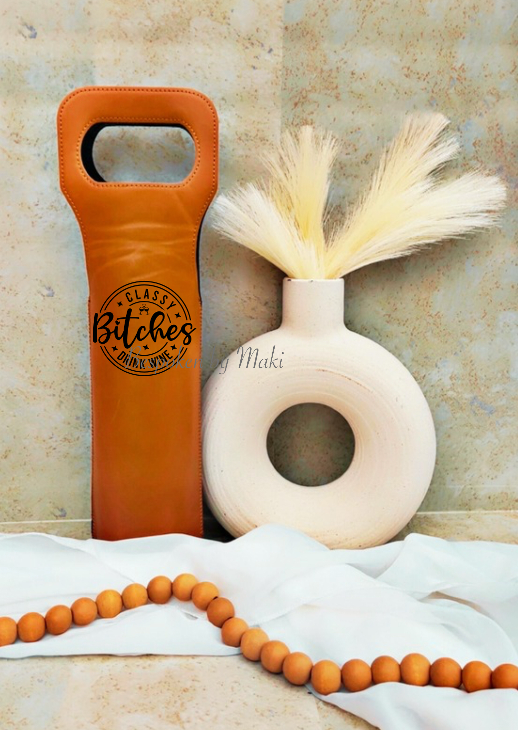 Personalized Leatherette Wine Caddy