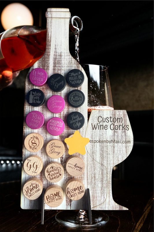 Personalized Reusable Wooden Wine Corks