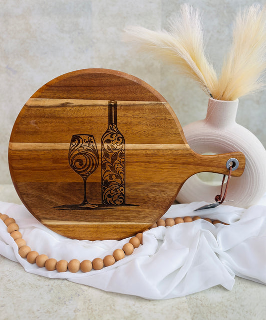 Custom Engraved 16” Round Cutting Board