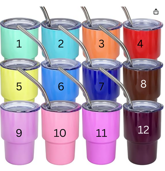 Shot Tumbler with Name engraved ONLY (no chain)- Custom Order